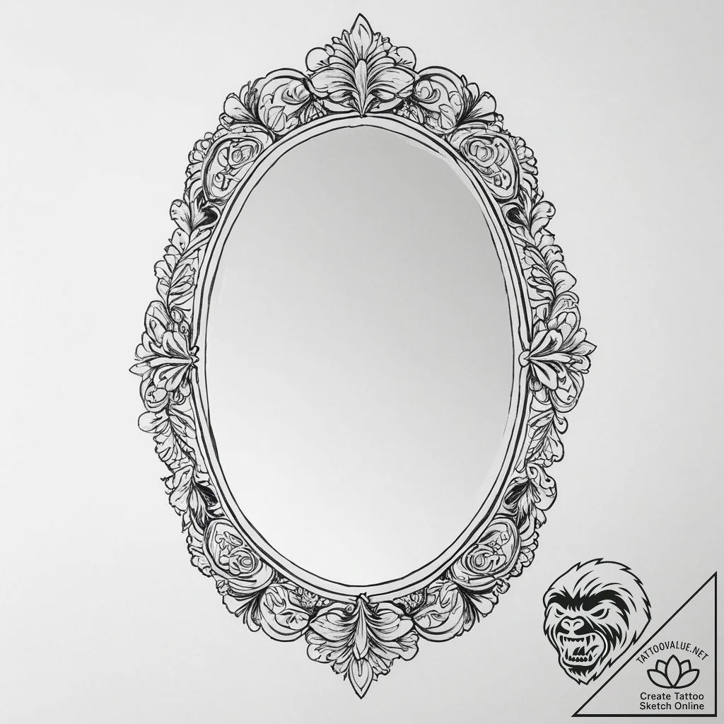 Tattoo sketch mirror - tattoo sketch (№1756091725_0, 25.08.2025 03:15) — tattoovalue.net