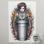 Tattoo sketch trash collector a person with a… – tattoo sketch (№1756093506_0, 25.08.2025 03:45) — tattoovalue.net