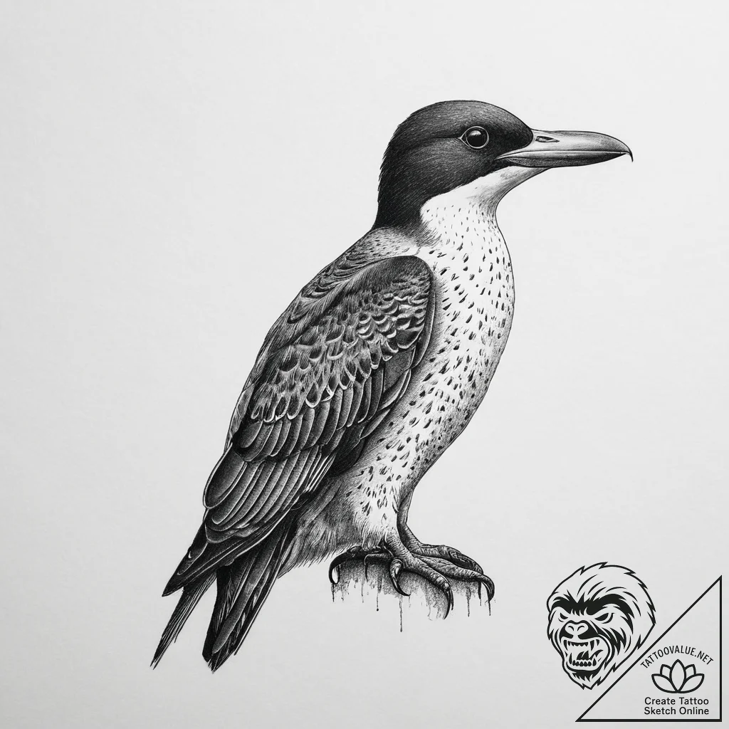 Tattoo sketch murre, tattoo flash sheet desig... - tattoo sketch (№1756094692_0, 25.08.2025 04:04) — tattoovalue.net