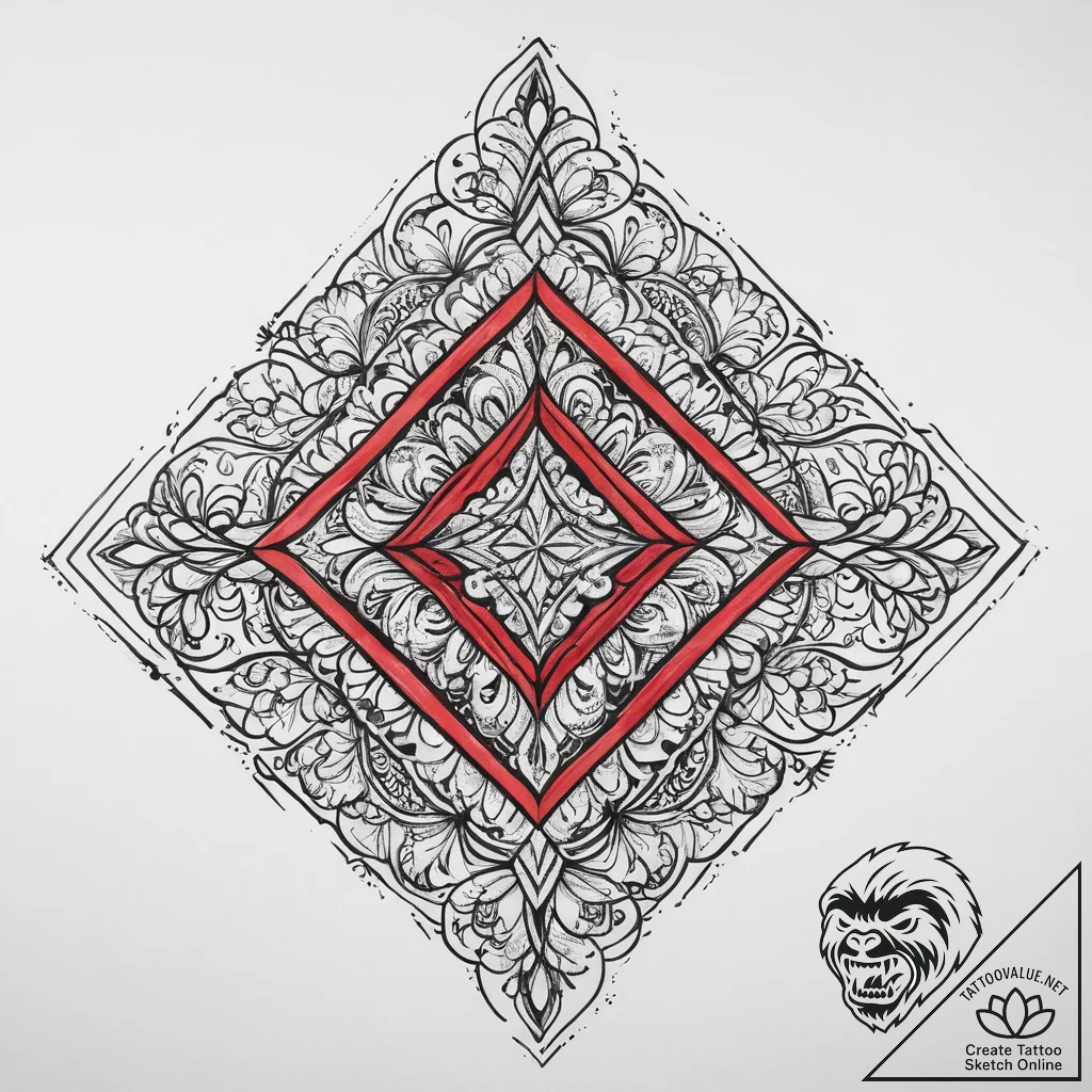 Tattoo sketch diamond tattoo, concept art for... - tattoo sketch (№1756095088_0, 25.08.2025 04:11) — tattoovalue.net