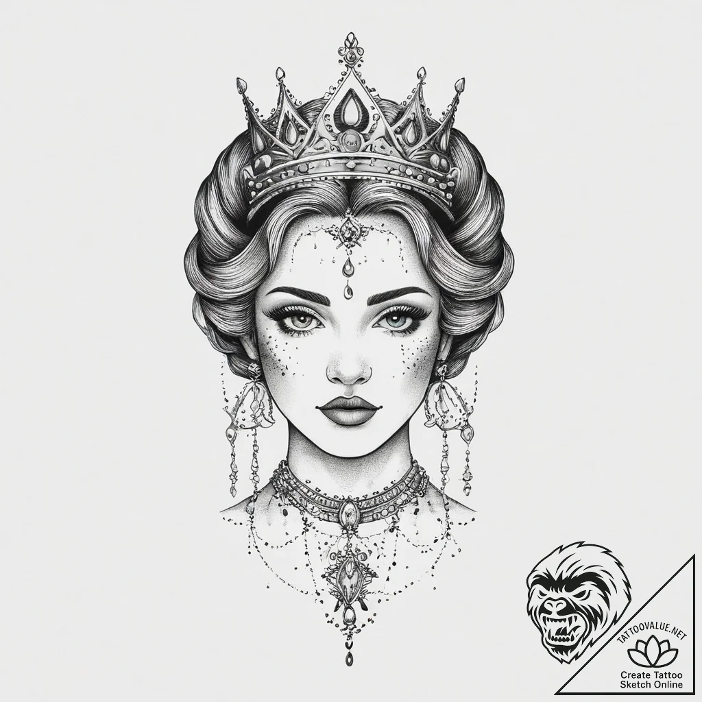 Tattoo sketch princess tattoo, ink illustrati... - tattoo sketch (№1756097273_0, 25.08.2025 04:47) — tattoovalue.net