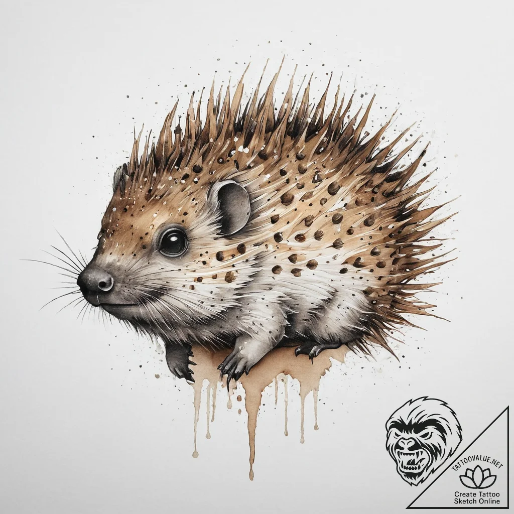 Tattoo sketch porcupinefish, tattoo line art,... - tattoo sketch (№1756097474_0, 25.08.2025 04:51) — tattoovalue.net