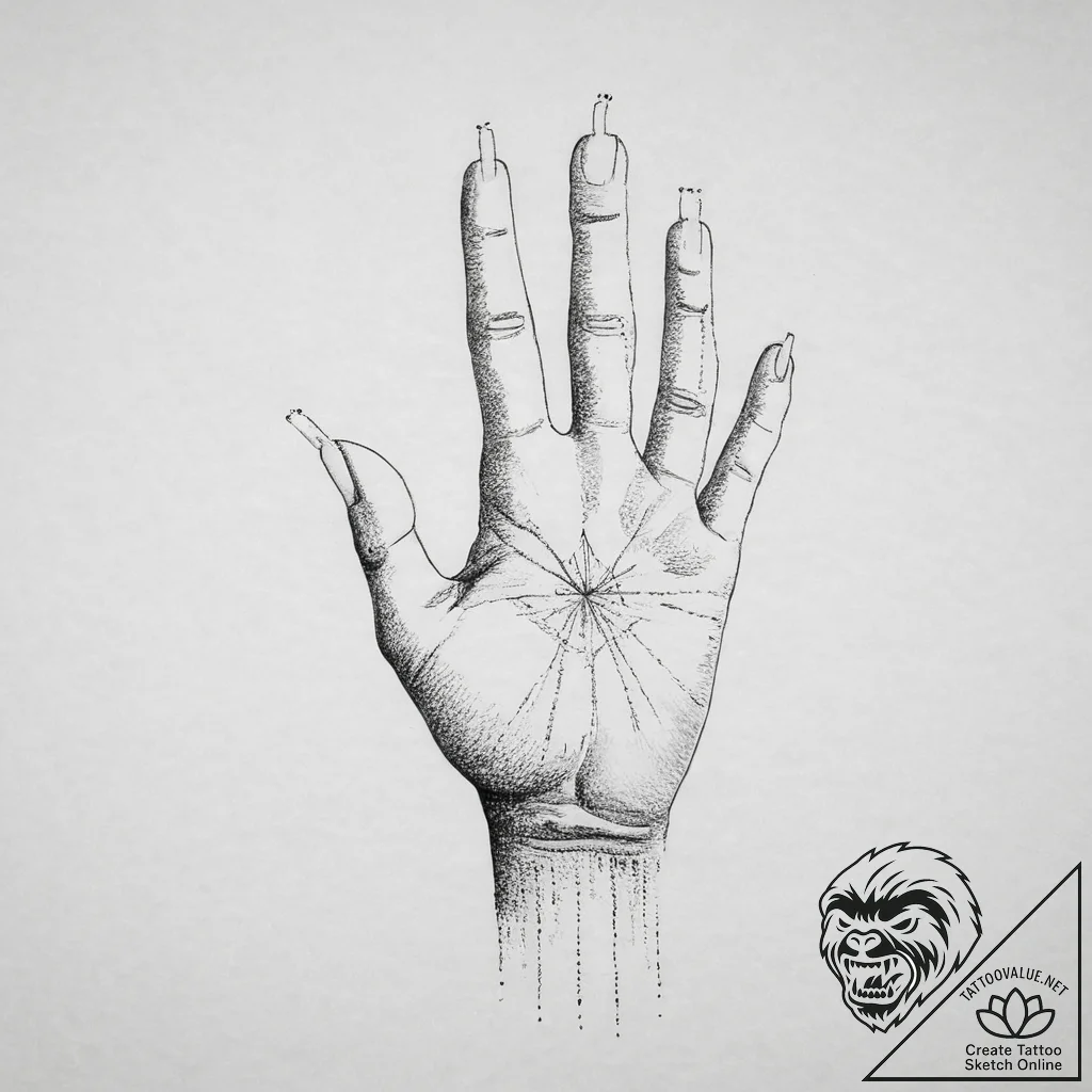 Tattoo sketch hands with a letter, tattoo dra... - tattoo sketch (№1756100067_0, 25.08.2025 05:34) — tattoovalue.net