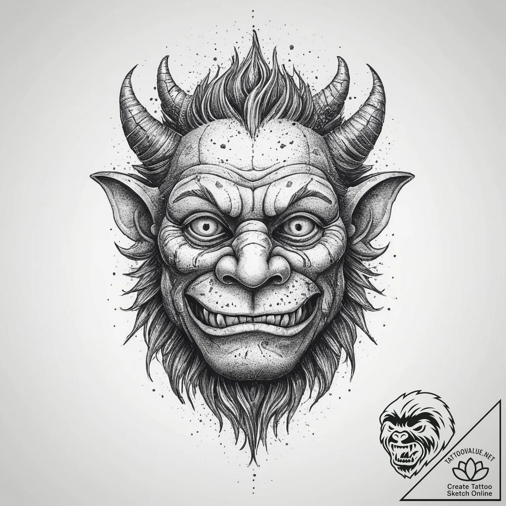 Tattoo sketch troll monster, tattoo line art,... - tattoo sketch (№1756100476_0, 25.08.2025 05:41) — tattoovalue.net