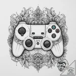 Tattoo sketch e-sports with a controller, con… – tattoo sketch (№1756100674_0, 25.08.2025 05:44) — tattoovalue.net