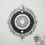Tattoo sketch cosmic universe, tattoo flash s… – tattoo sketch (№1756101680_0, 25.08.2025 06:01) — tattoovalue.net