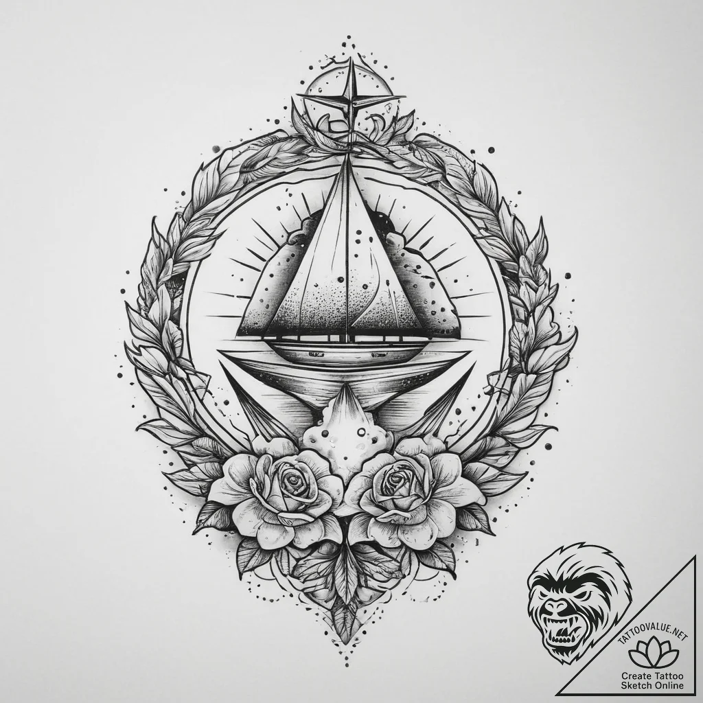 Tattoo sketch blessed universe, ink illustrat... - tattoo sketch (№1756102682_0, 25.08.2025 06:18) — tattoovalue.net