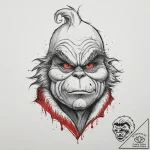 Tattoo sketch the grinch with a paw, tattoo l… – tattoo sketch (№1756103281_0, 25.08.2025 06:28) — tattoovalue.net