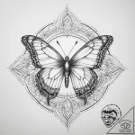 Tattoo sketch painted lady butterfly, ink ill… – tattoo sketch (№1756106293_0, 25.08.2025 07:18) — tattoovalue.net
