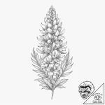 Tattoo sketch lupine, ink illustration for ta… – tattoo sketch (№1756109312_0, 25.08.2025 08:08) — tattoovalue.net
