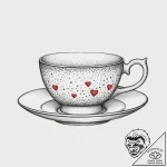 Tattoo sketch teacup tattoo, ink illustration… – tattoo sketch (№1756110925_0, 25.08.2025 08:35) — tattoovalue.net