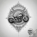 Tattoo sketch biker jacket with a quote, ink… – tattoo sketch (№1756111330_0, 25.08.2025 08:42) — tattoovalue.net