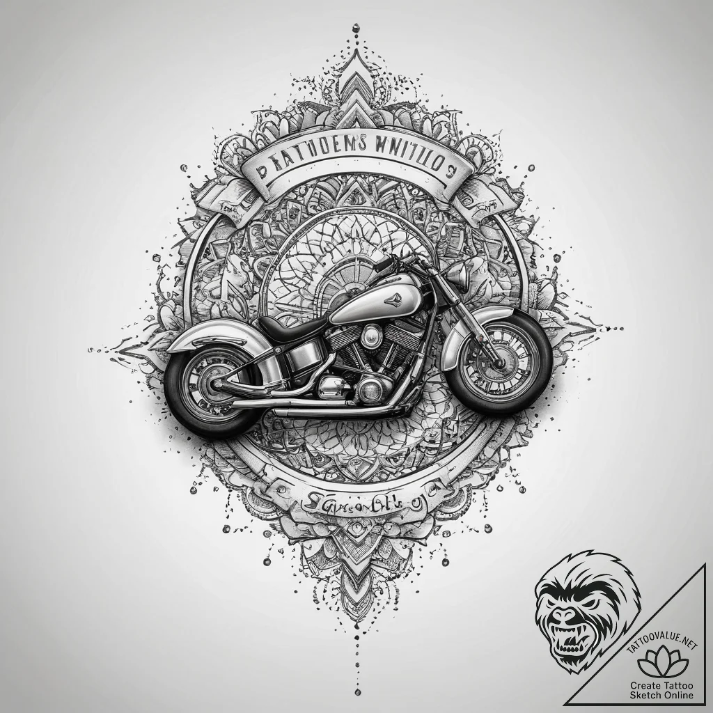 Tattoo sketch biker jacket with a quote, ink... - tattoo sketch (№1756111330_0, 25.08.2025 08:42) — tattoovalue.net