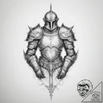 Tattoo sketch armor – tattoo sketch (№1756111725_0, 25.08.2025 08:48) — tattoovalue.net