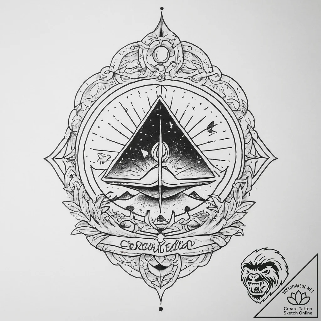 Tattoo sketch cosmic realm, artistic tattoo s... - tattoo sketch (№1756112121_0, 25.08.2025 08:55) — tattoovalue.net