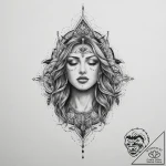 Tattoo sketch sacred scene, tattoo sketch des… – tattoo sketch (№1756112319_0, 25.08.2025 08:58) — tattoovalue.net