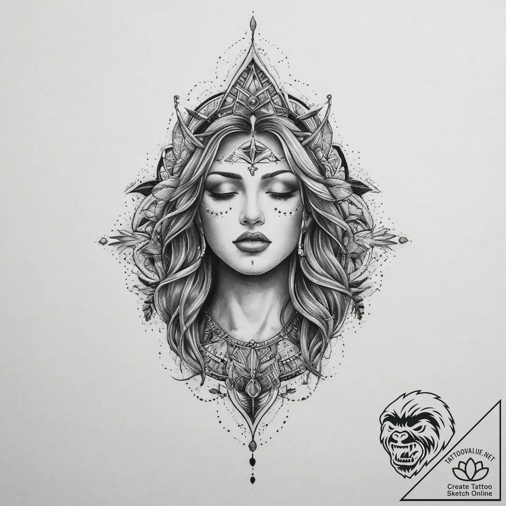 Tattoo sketch sacred scene, tattoo sketch des... - tattoo sketch (№1756112319_0, 25.08.2025 08:58) — tattoovalue.net