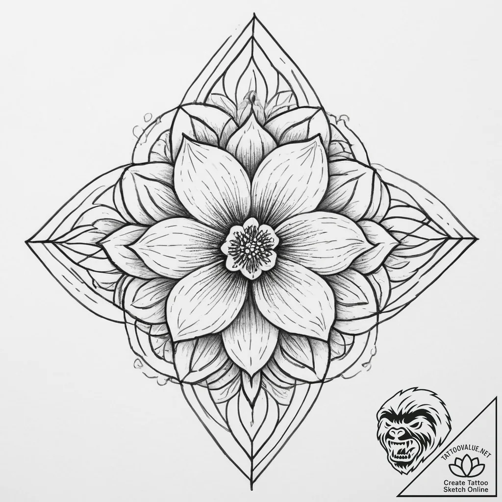 Tattoo sketch dogwood blossom branch, tattoo... - tattoo sketch (№1756113117_0, 25.08.2025 09:11) — tattoovalue.net