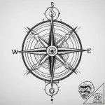 Tattoo sketch compass with initials, tattoo s… – tattoo sketch (№1756114524_0, 25.08.2025 09:35) — tattoovalue.net
