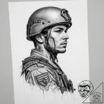 Tattoo sketch soldier with a pencil, tattoo l… – tattoo sketch (№1756115127_0, 25.08.2025 09:45) — tattoovalue.net