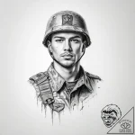 Tattoo sketch soldier with a country – tattoo sketch (№1756115530_0, 25.08.2025 09:52) — tattoovalue.net