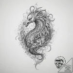 Tattoo sketch mythical sea creature, ink illu… – tattoo sketch (№1756116320_0, 25.08.2025 10:05) — tattoovalue.net