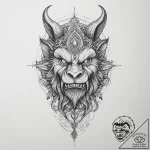 Tattoo sketch bugbear, ink illustration for t… – tattoo sketch (№1756116518_0, 25.08.2025 10:08) — tattoovalue.net