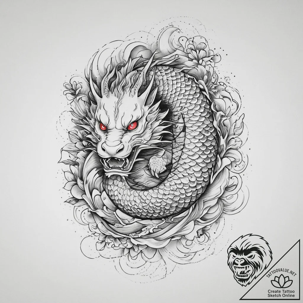Tattoo sketch fantasy, tattoo line art, soft... - tattoo sketch (№1756116715_0, 25.08.2025 10:11) — tattoovalue.net