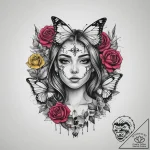 Tattoo sketch butterfly girl tattoo, tattoo s… – tattoo sketch (№1756118095_0, 25.08.2025 10:34) — tattoovalue.net