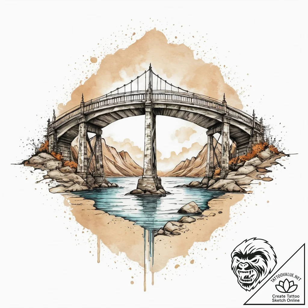 Tattoo sketch spiritual bridge, tattoo sketch... - tattoo sketch (№1756119670_0, 25.08.2025 11:01) — tattoovalue.net