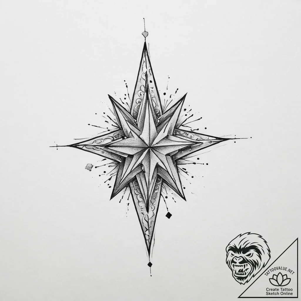 Tattoo sketch stars - tattoo sketch (№1756119868_0, 25.08.2025 11:04) — tattoovalue.net