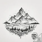 Tattoo sketch mountain range, concept art for… – tattoo sketch (№1756120261_0, 25.08.2025 11:11) — tattoovalue.net