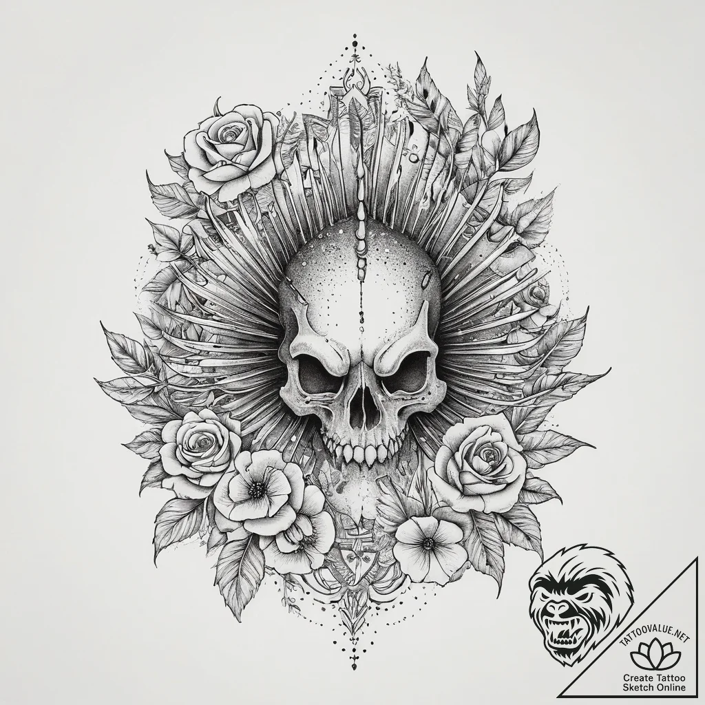 Tattoo sketch lionfish, tattoo line art, sepi... - tattoo sketch (№1756121248_0, 25.08.2025 11:27) — tattoovalue.net