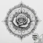 Tattoo sketch rose compass, concept art for t… – tattoo sketch (№1756122036_0, 25.08.2025 11:40) — tattoovalue.net