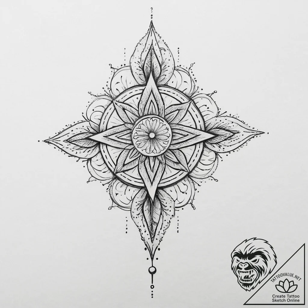 Tattoo sketch divine entity, ink illustration... - tattoo sketch (№1756122233_0, 25.08.2025 11:43) — tattoovalue.net