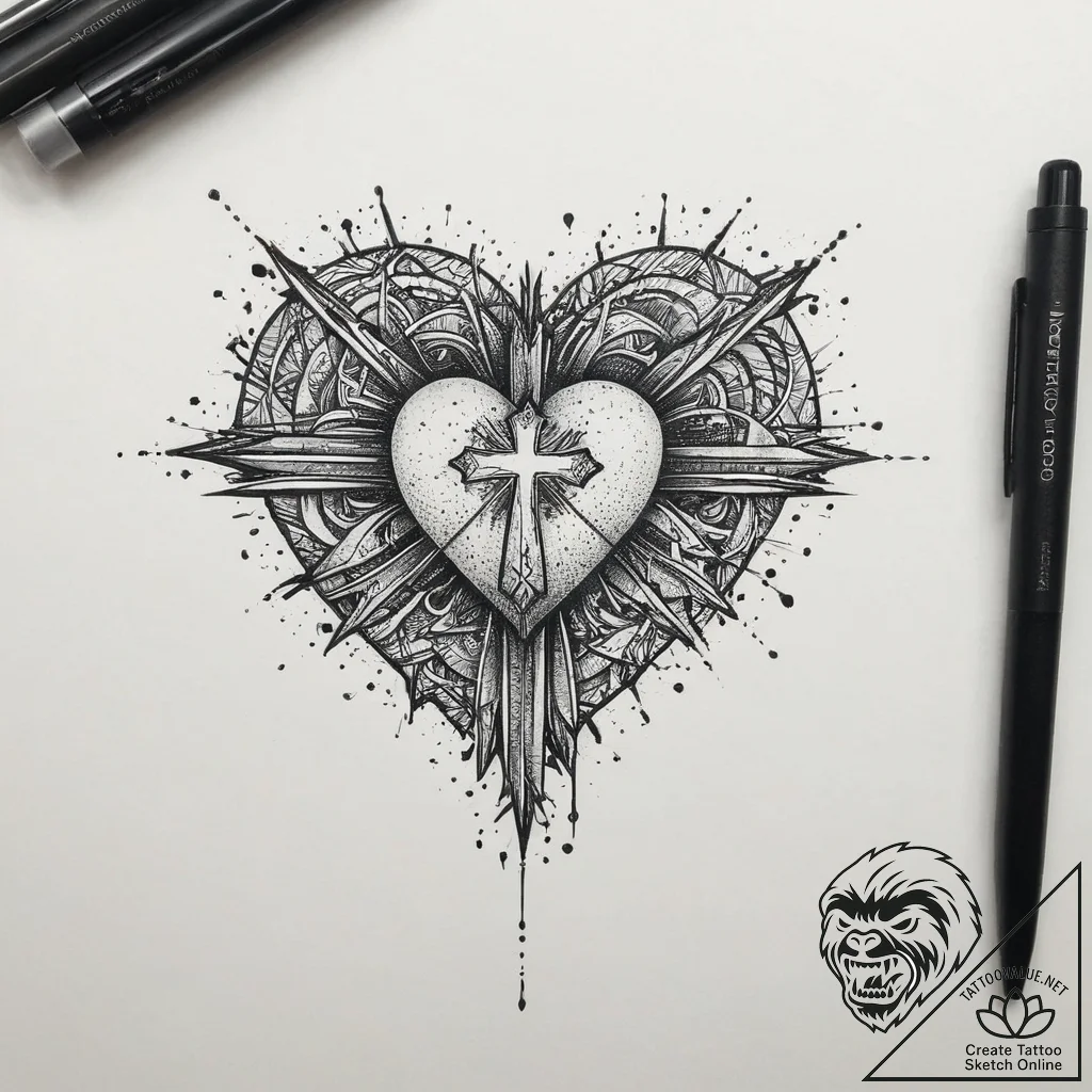 Tattoo sketch heart, tattoo drawing outline,... - tattoo sketch (№1756122824_0, 25.08.2025 11:53) — tattoovalue.net