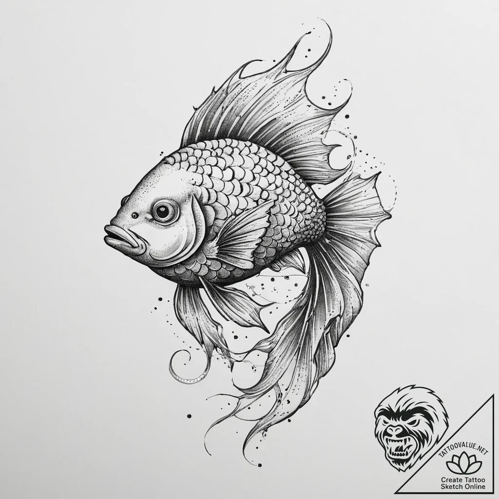 Tattoo sketch handfish, ink illustration for... - tattoo sketch (№1756123416_0, 25.08.2025 12:03) — tattoovalue.net