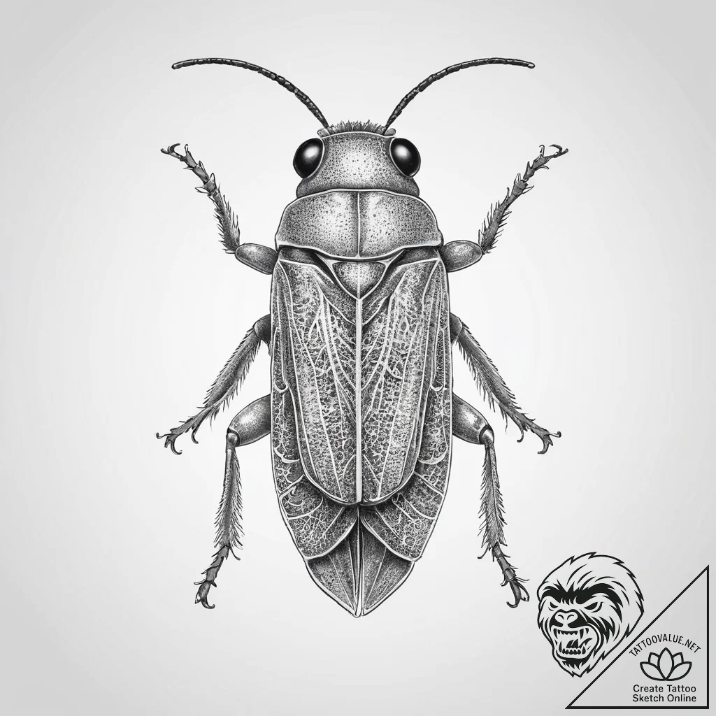 Tattoo sketch leafhopper - tattoo sketch (№1756124203_0, 25.08.2025 12:16) — tattoovalue.net