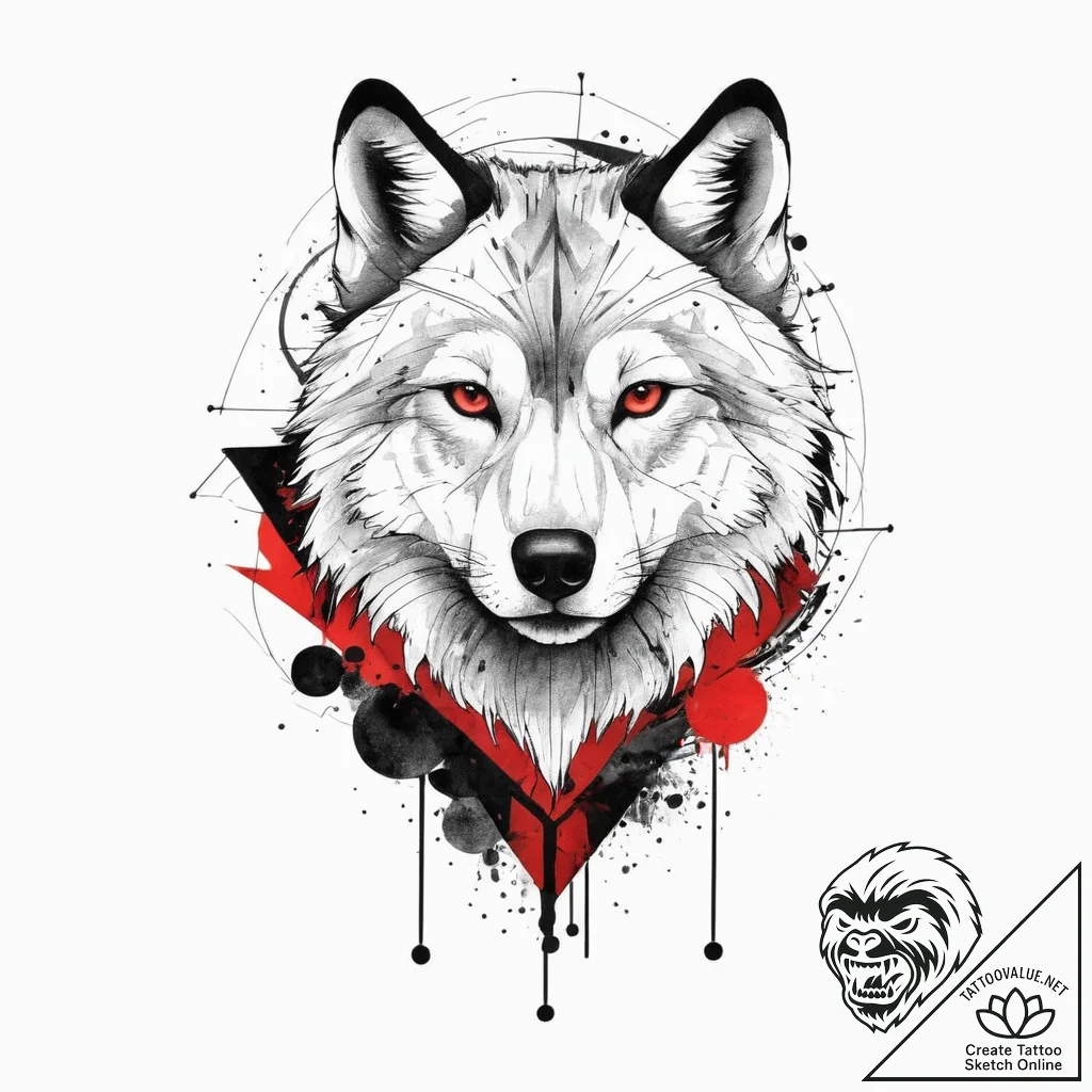 Tattoo sketch geometric волк, tattoo drawing... - tattoo sketch (№1756126991_0, 25.08.2025 13:03) — tattoovalue.net