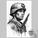 Tattoo sketch soldier with a pen, tattoo flas… – tattoo sketch (№1756127190_0, 25.08.2025 13:06) — tattoovalue.net