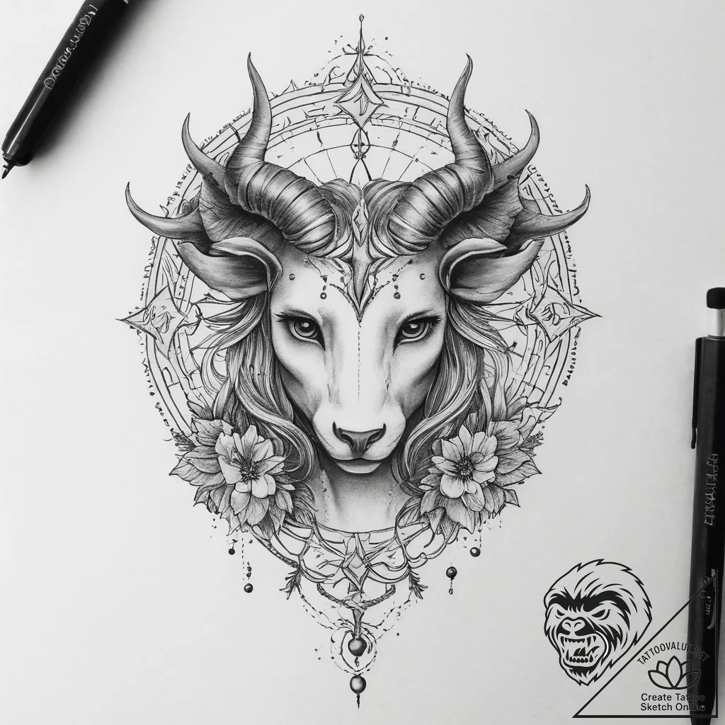 Tattoo sketch зодиак, tattoo flash sheet desi... - tattoo sketch (№1756128384_0, 25.08.2025 13:26) — tattoovalue.net