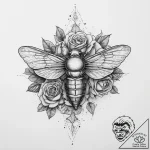 Tattoo sketch cicada, tattoo flash sheet desi… – tattoo sketch (№1756128588_0, 25.08.2025 13:29) — tattoovalue.net