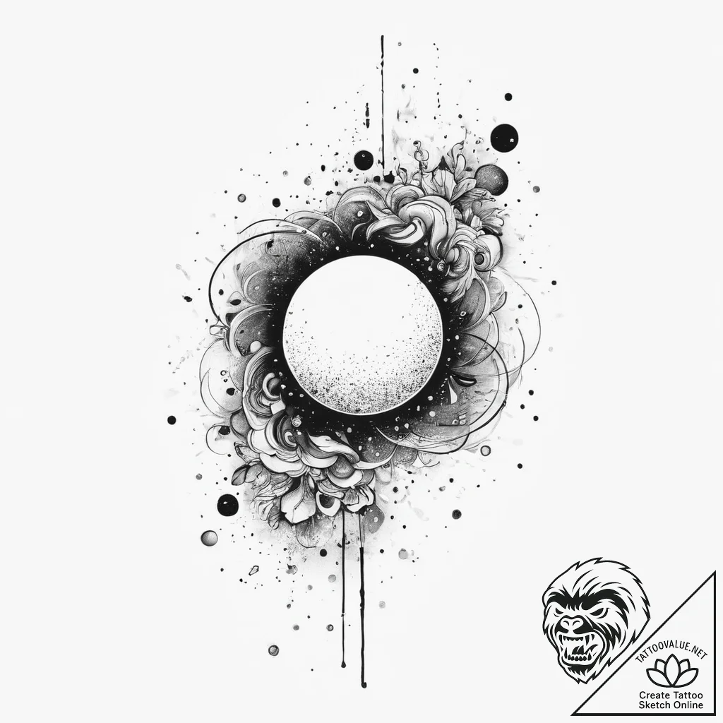 Tattoo sketch cosmic universe, artistic tatto... - tattoo sketch (№1756128988_0, 25.08.2025 13:36) — tattoovalue.net
