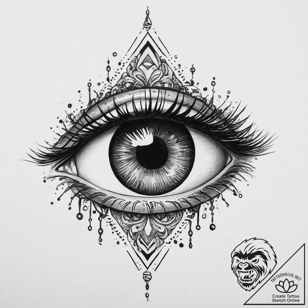 Tattoo sketch dotwork глаз, tattoo flash shee... - tattoo sketch (№1756129185_0, 25.08.2025 13:39) — tattoovalue.net