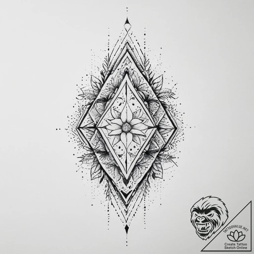 Tattoo sketch abstract черно-белый, artistic... - tattoo sketch (№1756129582_0, 25.08.2025 13:46) — tattoovalue.net