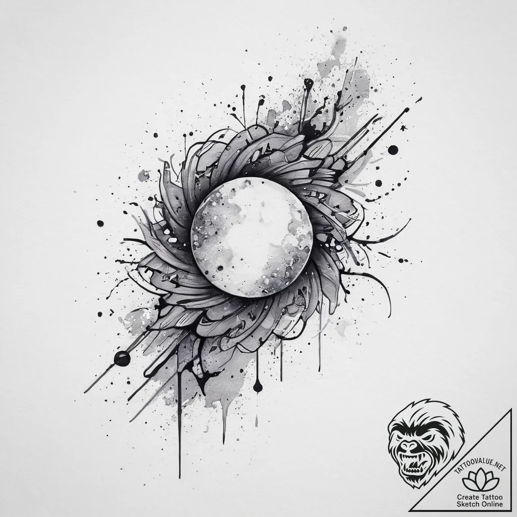 Tattoo sketch cosmic essence, tattoo line art... - tattoo sketch (№1756129781_0, 25.08.2025 13:49) — tattoovalue.net