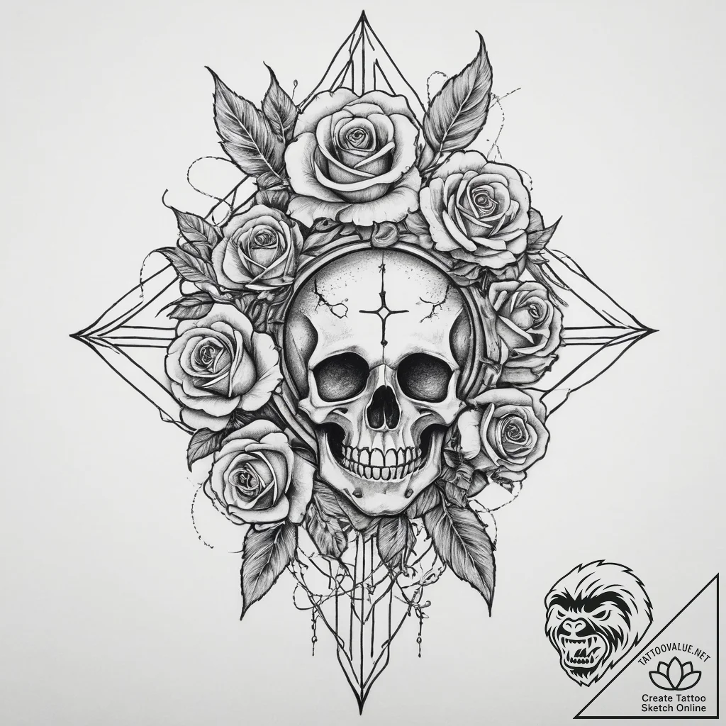 Tattoo sketch cosmic existence, tattoo drawin... - tattoo sketch (№1756130371_0, 25.08.2025 13:59) — tattoovalue.net