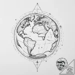 Tattoo sketch cosmic earth, tattoo sketch des… – tattoo sketch (№1756130567_0, 25.08.2025 14:02) — tattoovalue.net