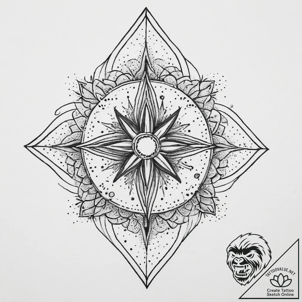 Tattoo sketch cosmos, ink illustration for ta... - tattoo sketch (№1756130764_0, 25.08.2025 14:06) — tattoovalue.net