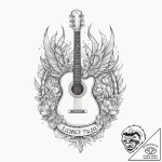 Tattoo sketch rock and roll with a guitar, ta… – tattoo sketch (№1756131554_0, 25.08.2025 14:19) — tattoovalue.net